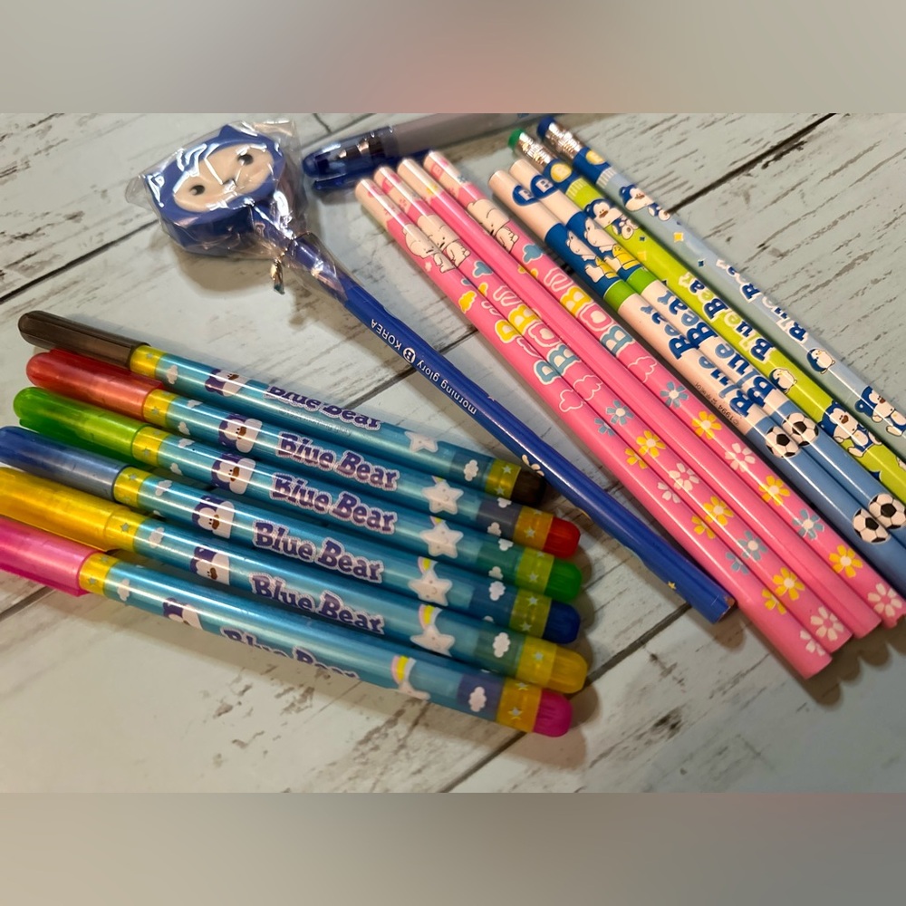 Morning Glory lot - pencils, pen, markers